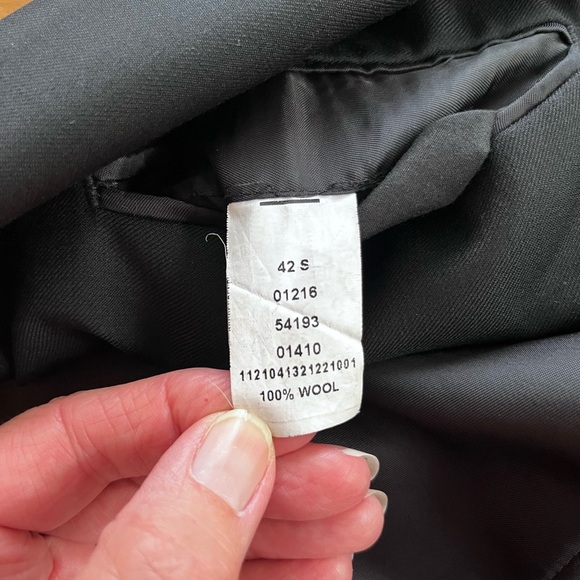 Jos. A. Bank men solid black 100% wool sportcoat jacket blazer brass buttons 42S - Picture 6 of 9